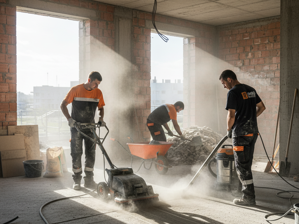 schoonmaak van de bouw